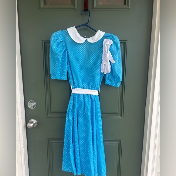 Vintage handmade polka dot cotton dress with gloves - Picture 1 of 2